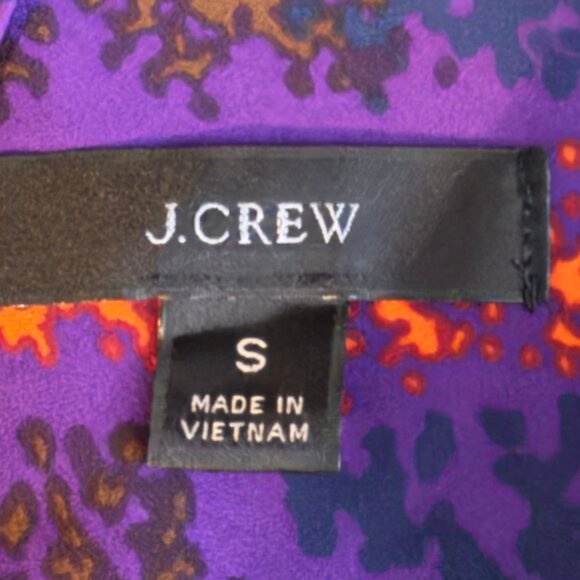 Like new! J. CREW Tie-neck Speckled Plaid Blouse Size Small - Picture 3 of 12